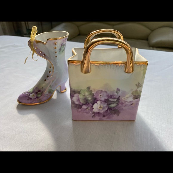 Vintage porcelain hand painted vases Betty Platner - Picture 4 of 9